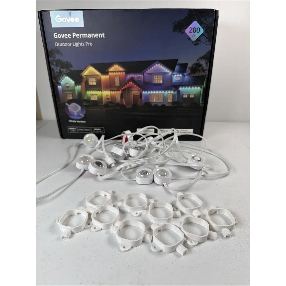 Govee Permanent Outdoor Lights Pro Replacement Strand +  10 3D Mounts NEW